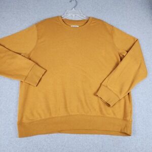 Goodfellow & Co Sweatshirt Mens XL Mustard Fleece Lined Crewneck Oversized Fit